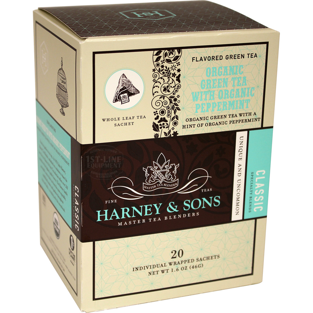 Harney & Sons Organic Green Tea with Organic Peppermint 20 sachets