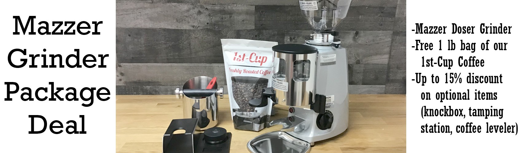 Mazzer Mini Doser Espresso Grinder Package Deal 1stline Equipment