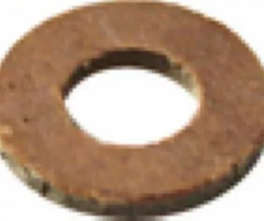 A close-up image of the La Cimbali SS Flex-Tube Gasket 1/8, a circular metal washer with a central hole. © 2025 1st-line.com