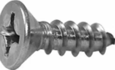 A close-up of the La Pavoni 126P-87 Screw To Hold Bottom Cover, showing its Phillips head, flat slotted top, and sharp threaded body, placed horizontally on a plain background. © 2025 1st-line.com