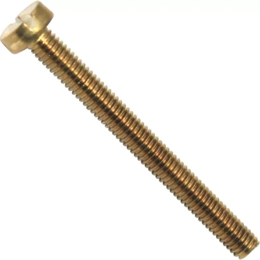 A Bezzera 7826206 Screw TCI M3x30 OT for Mitica and Magica is shown diagonally on a plain white background, with its slotted flat brass head positioned from lower left to upper right. © 2025 1st-line.com