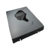 A metal sheet labeled LASER with a rough central hole reveals the ECM P3010E Back Body Panel with Emblem beneath, set against a white background. © 2025 1st-line.com