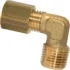 Brass 90-degree elbow fitting with male and female threads, designed for connecting two pipes at a right angle, relevant to Ascaso espresso machine parts.