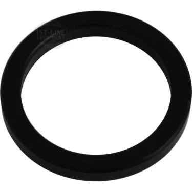 The Faema E-61 Grouphead Gasket - 8 mm, soft is a black, circular rubber gasket for Faema E-61 espresso machines, shown on a white background. © 2025 1st-line.com