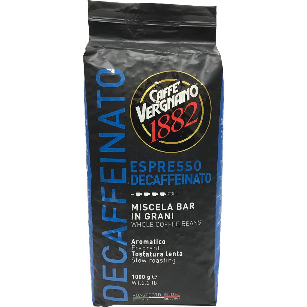 Espresso Decaffeinato Whole Coffee Beans by Caffe' Vergnano