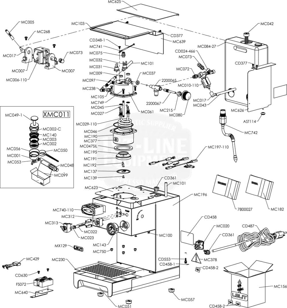 Parts Diagram Lelit PL41TEM Anna 1stline Equipment, LLC