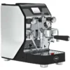 VBM Domobar Super Digital Dual Boiler Espresso Machine featuring a sleek black and stainless steel design, dual boiler, steam wand, pressure gauge, and digital display for modern espresso brewing.