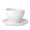 A notNeutral MENO Latte Cup & Saucer - 12 oz, in plain white, sits against a white background. © 2025 1st-line.com