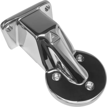 Silver metal bracket with four screw holes, a rectangular mounting plate, and a round base for secure attachment—compatible with Bezzera 5283059TW-AL Grouphead Body BZ OT60-LF. © 2025 1st-line.com