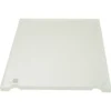 The Bezzera 5370920 Side Body Panel is a clear, square acrylic sheet with four rounded corner notches, shown lying flat on a white background. © 2025 1st-line.com