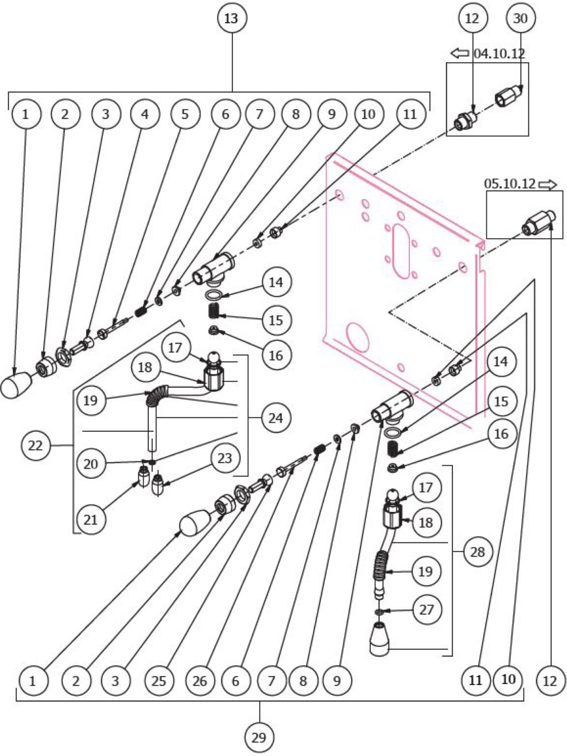 Parts Diagram Bezzera Strega 1stline Espresso Machines and Coffee