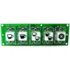 The ECM P4006 Electronic Keypad features a green circuit board with five white square buttons, each displaying black coffee cup icons (last has a star-like symbol), and www.gicarsrl.com printed at the top left. © 2025 1st-line.com