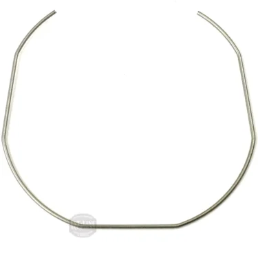 The Faema Filter Holder Spring is a thin, metallic, irregular U-shaped spring with angled corners, designed for use in the Faema Filter Holder and shown against a white background. © 2025 1st-line.com