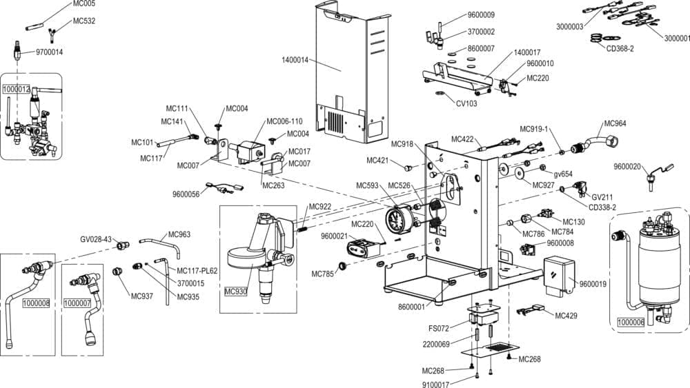 Parts Diagram Lelit PL62T Mara PID 1stline Equipment, LLC