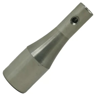 The ECM G1101 Worm Gear Handle/Knob is a metallic, cylindrical adapter featuring a tapered middle section and a small side screw, shown isolated on a white background. © 2025 1st-line.com