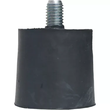 The F..190 40mm FOOT is a black rubber cylindrical bumper with flat top and bottom, featuring a centrally located threaded metal bolt on the top surface. © 2025 1st-line.com