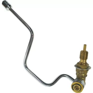 The Faema RIGHT COMPLETE STEAM TAP is a metal gas appliance valve with an attached bent silver pipe, featuring a brass control knob and threaded connector, shown isolated on a white background. © 2025 1st-line.com