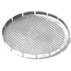 A round metal plate with a grid of raised spikes and evenly spaced vertical edge tabs, designed for group showers like the R..209 AT/S GROUP SHOWER. © 2025 1st-line.com