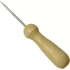 The 1st-Line Group Gasket Removal Tool features a pointed metal tip and rounded wooden handle, ideal for piercing holes in leather or wood and removing gaskets. © 2025 1st-line.com