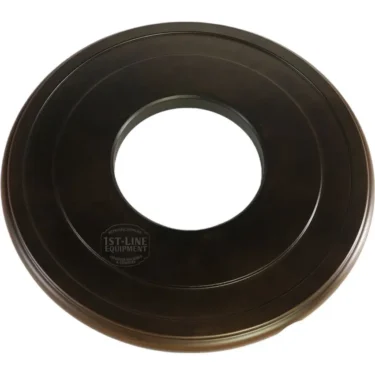 A brown, circular plastic disc with a central hole and smooth, shiny edges, designed to complement the Elektra ART.SA Brown Wood Base. &copy; 2025 1st-line.com
