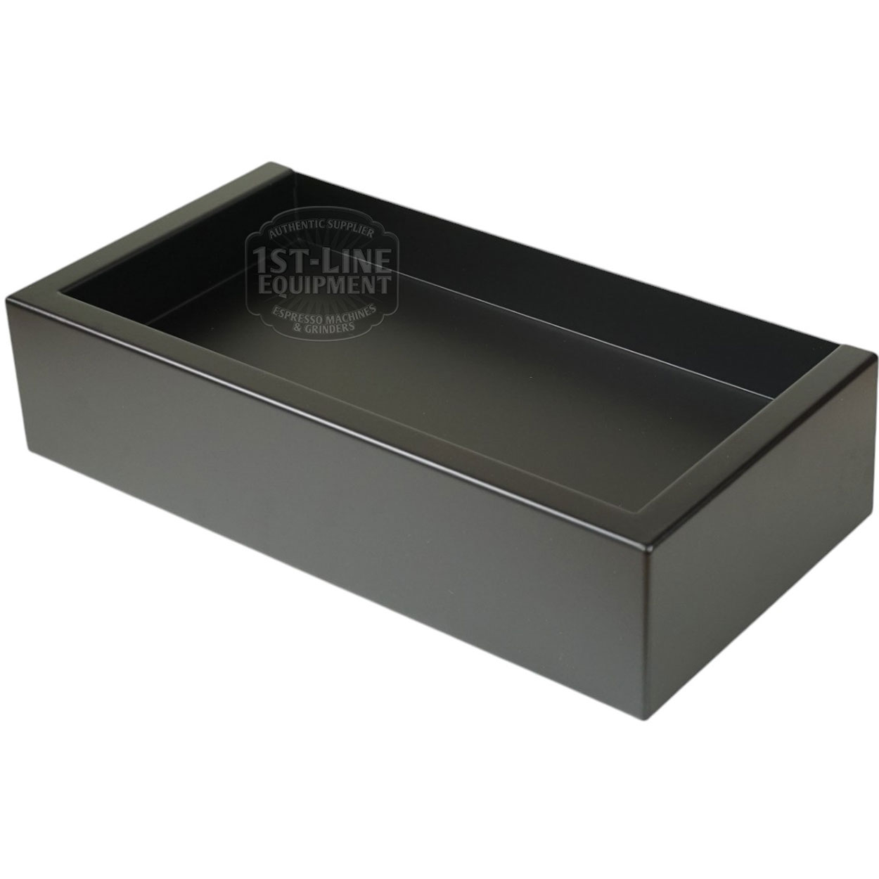 Torre T02BAC001NO Peppina matte black drip tray with sleek rectangular design, ideal for espresso grounds, featured on a white background.