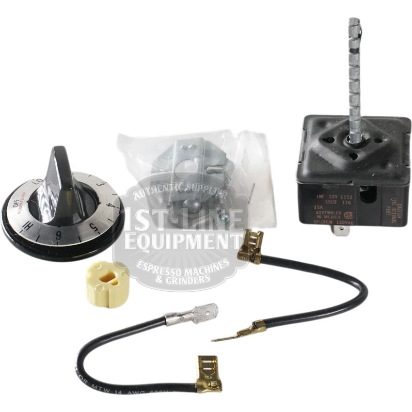 Robertshaw 5500-134 Commercial Infinite Switch with black dial and wiring, 1st-line Equipment product.