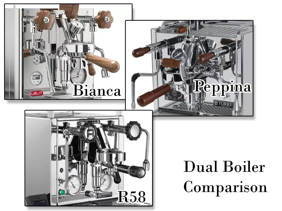 Espresso Machine Comparison - Torre Peppina, Lelit Bianca, Rocket